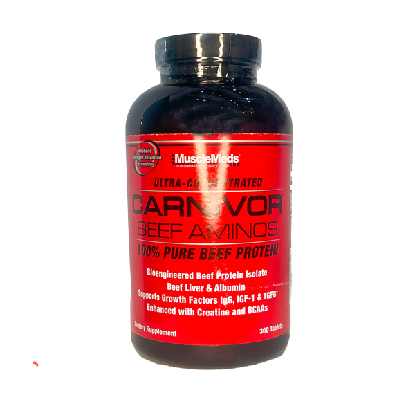 مکمل آمینو بیف کارنیور ماسل مدز (MuscleMeds Carnivor Beef Aminos) - آمینو اسیدهای گوشت گاو برای رشد عضلانی - SAYRO FIT